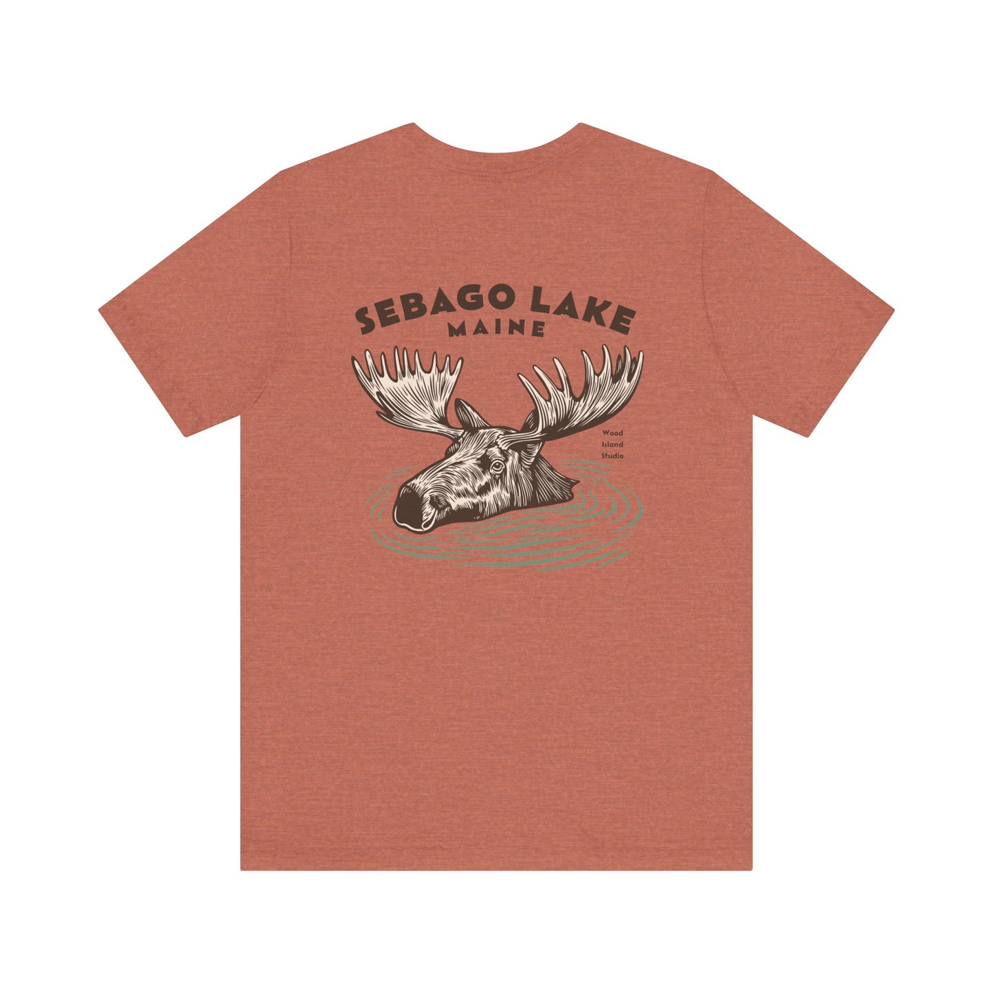 Sebago Lake Maine Moose Graphic Tee - Unisex Short Sleeve T-Shirt