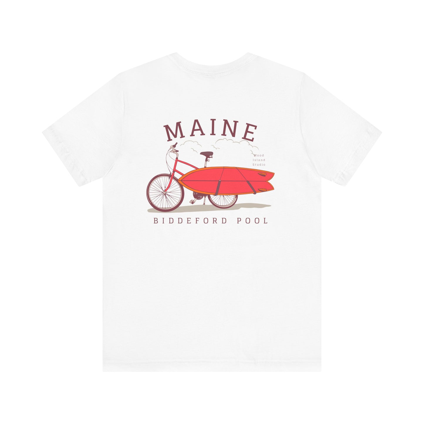 Biddeford Pool Maine Vintage Bike Surf Tee - Unisex Jersey Short Sleeve T-Shirt