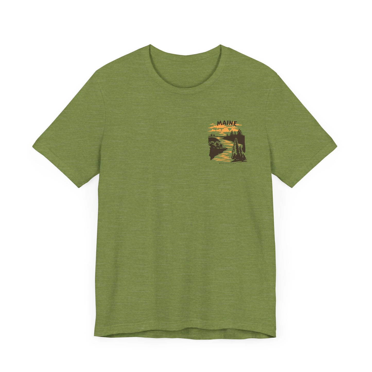 Pine and River scene Maine Graphic Unisex Tee