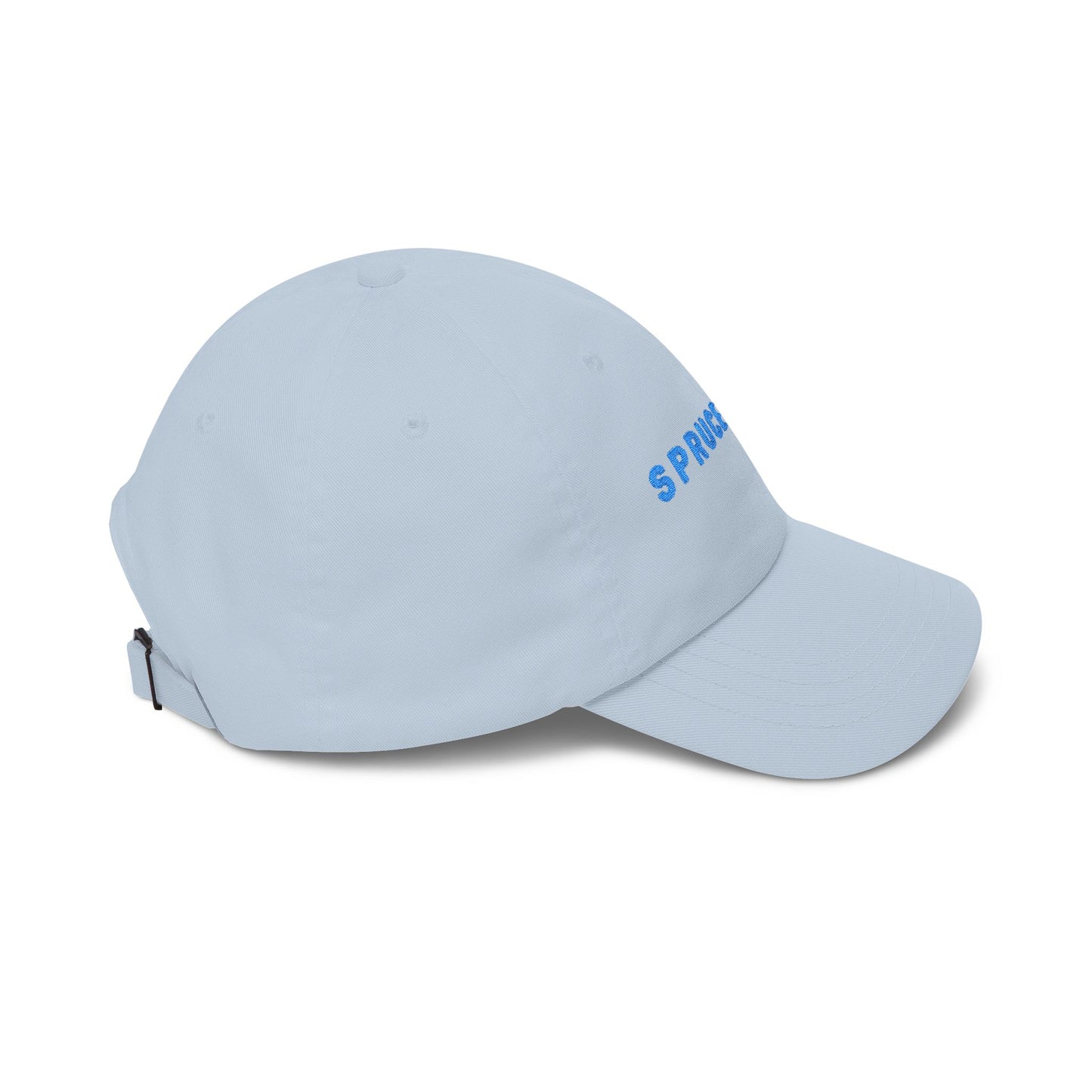 Spruce Head Embroidered Dad Cap with Blue Letters – Minimal Coastal Baseball Hat
