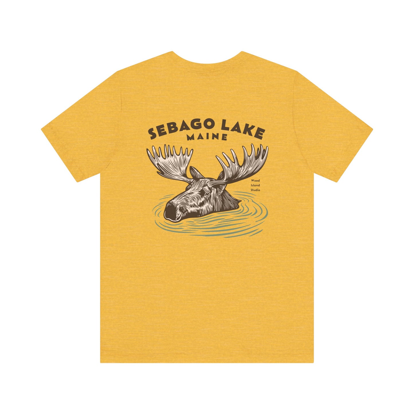 Sebago Lake Maine Moose Graphic Tee - Unisex Short Sleeve T-Shirt