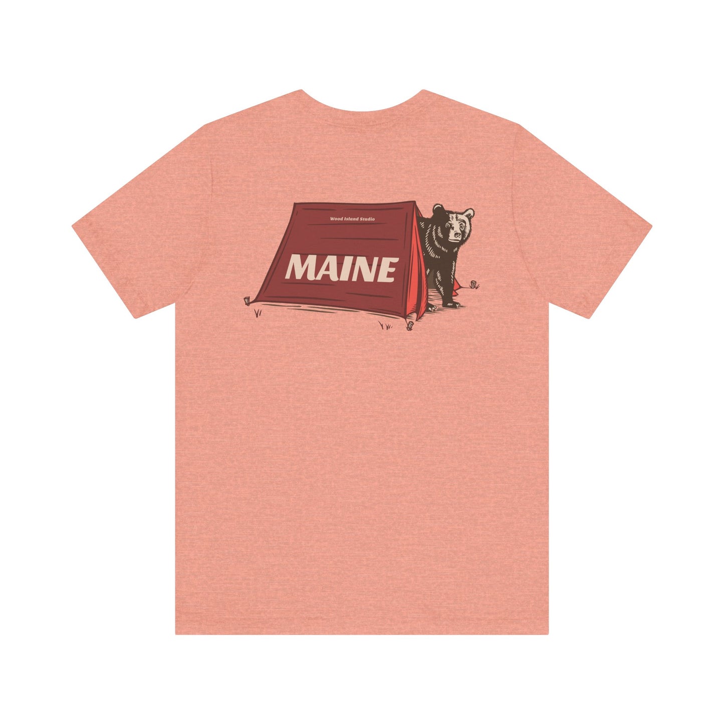 Camping Maine Bear Graphic Unisex Tee