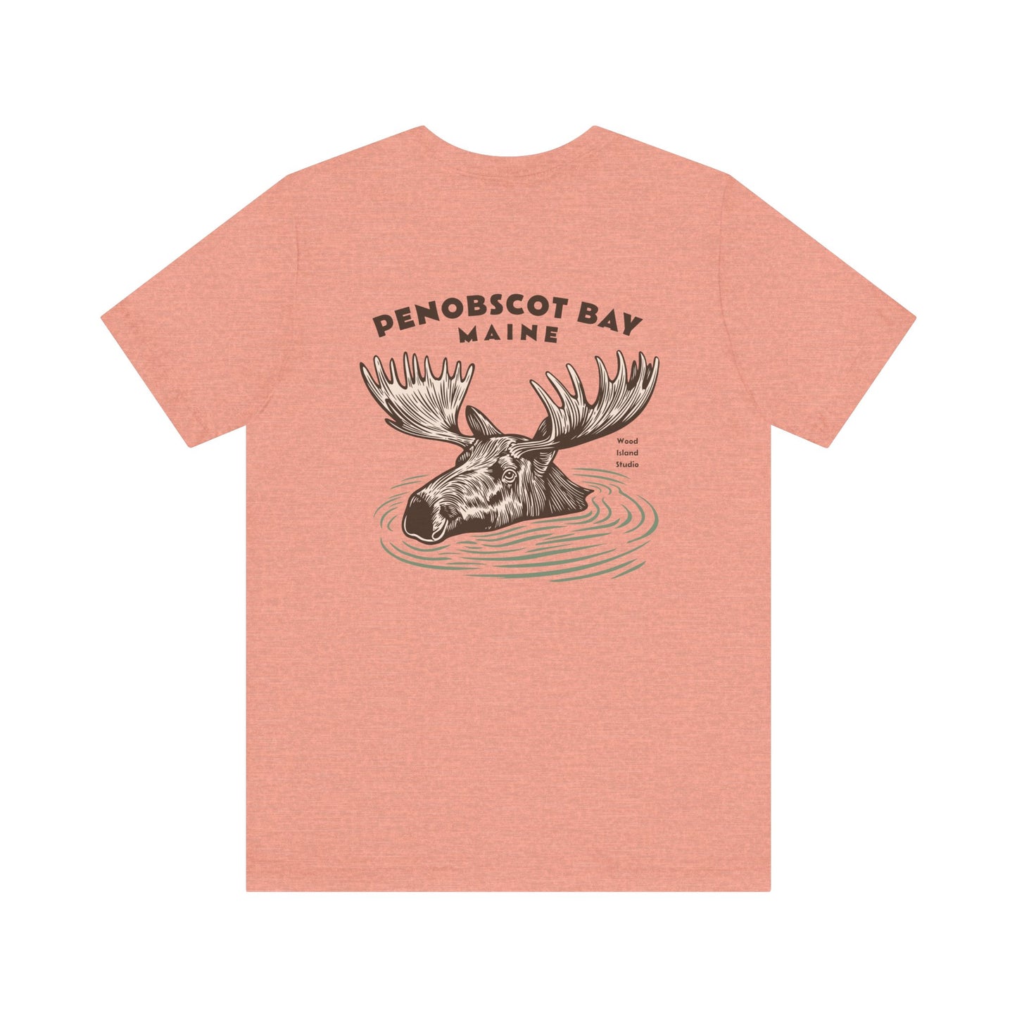 Penobscot Bay Maine Moose Graphic Tee - Unisex Short Sleeve T-Shirt
