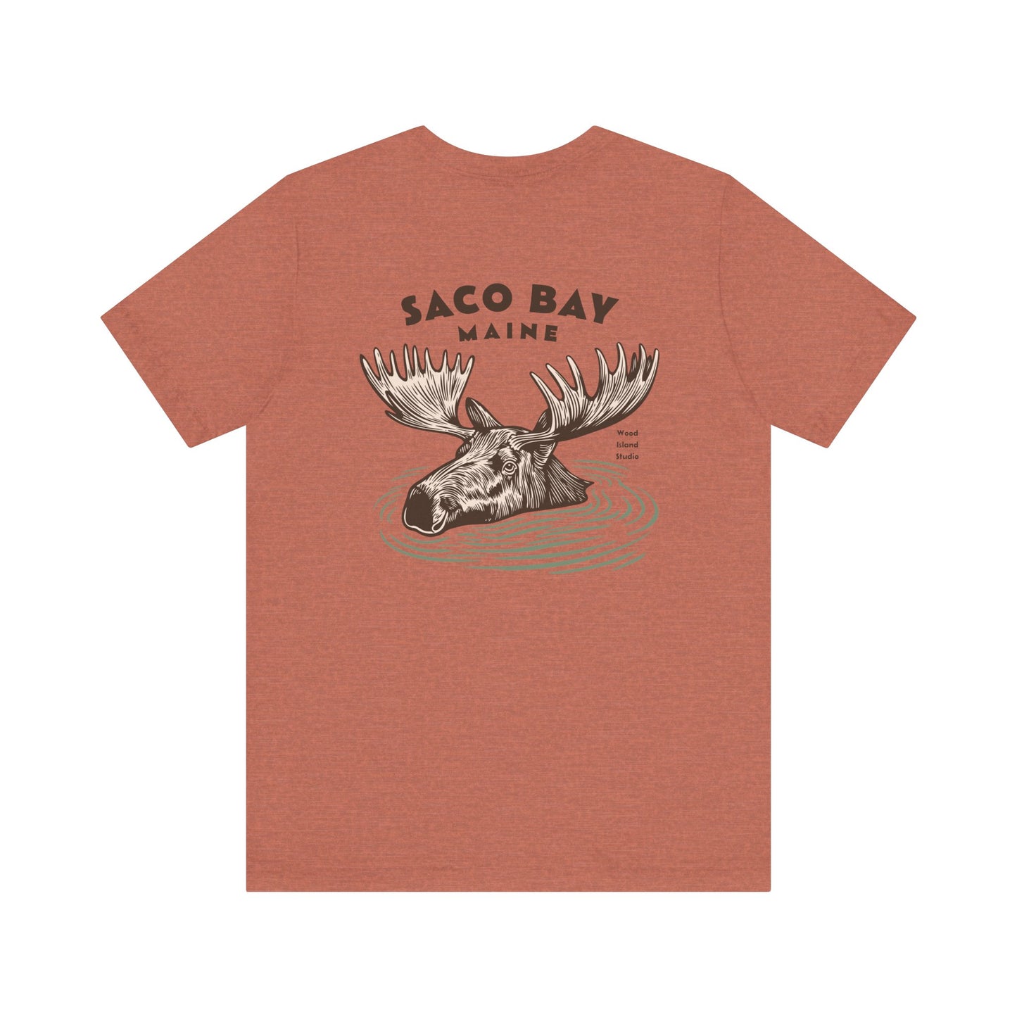 Saco Bay Maine Moose Humor Graphic Tee - Unisex Short Sleeve T-Shirt