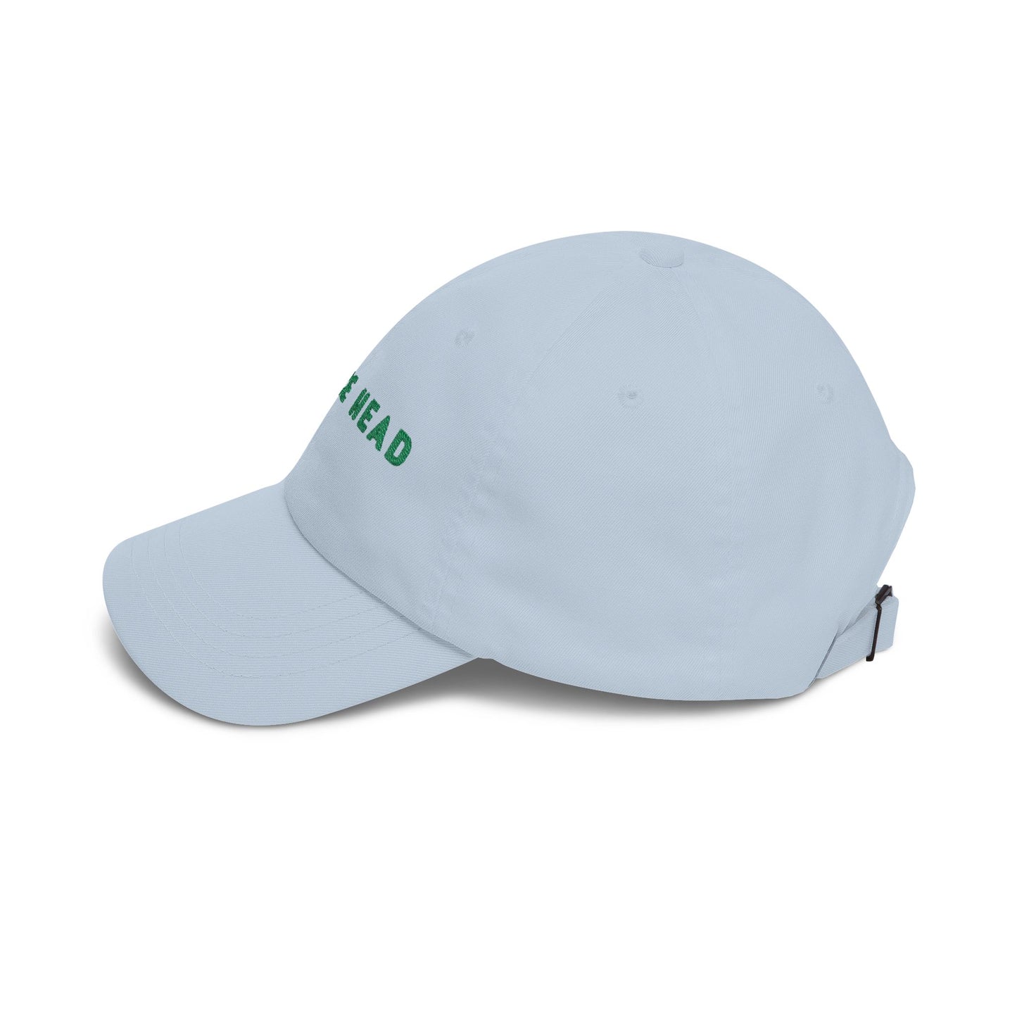Spruce Head Embroidered with teal letters - Dad Cap with Blue Letters – Minimal Coastal Baseball Hat