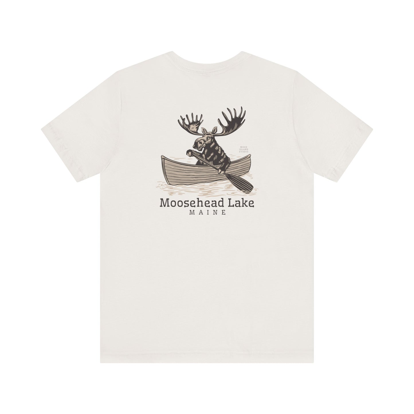 Moosehead Lake Maine Moose Rowing Adventure Tee - Unisex Jersey Short Sleeve T-Shirt