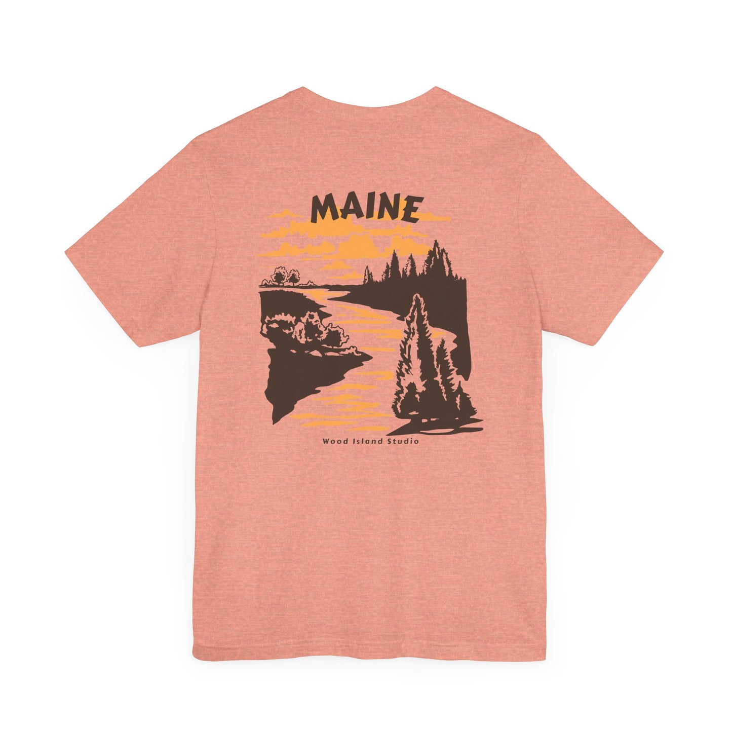 Pine and River scene Maine Graphic Unisex Tee