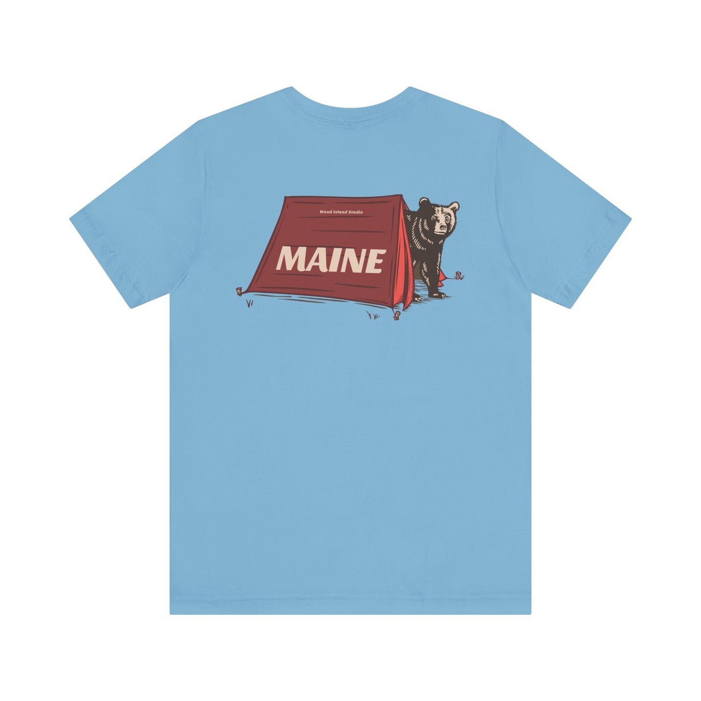 Camping Maine Bear Graphic Unisex Tee