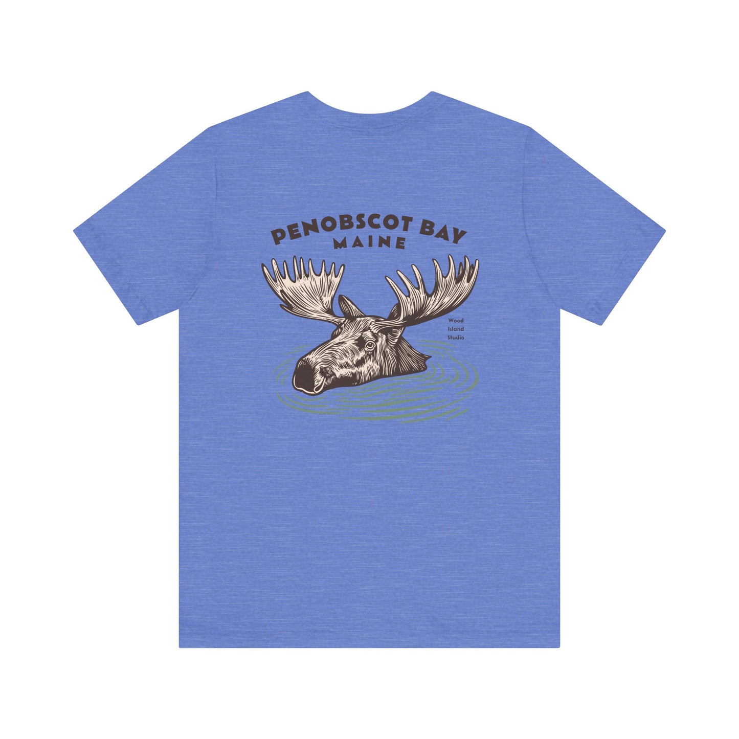 Penobscot Bay Maine Moose Graphic Tee - Unisex Short Sleeve T-Shirt