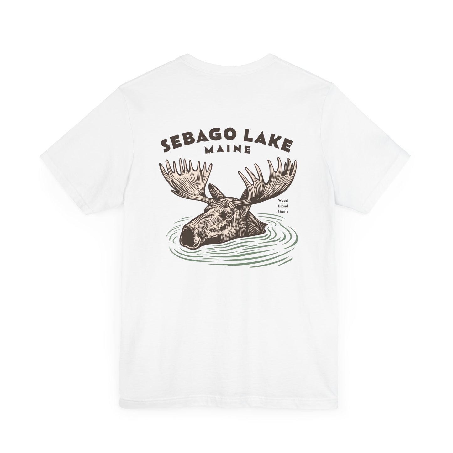 Sebago Lake Maine Moose Graphic Tee - Unisex Short Sleeve T-Shirt