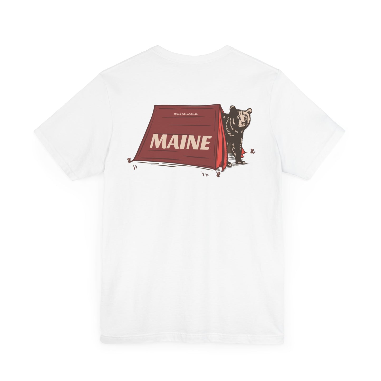 Camping Maine Bear Graphic Unisex Tee