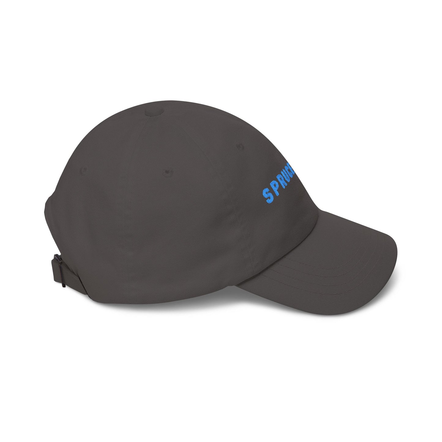 Spruce Head Embroidered Dad Cap with Blue Letters – Minimal Coastal Baseball Hat