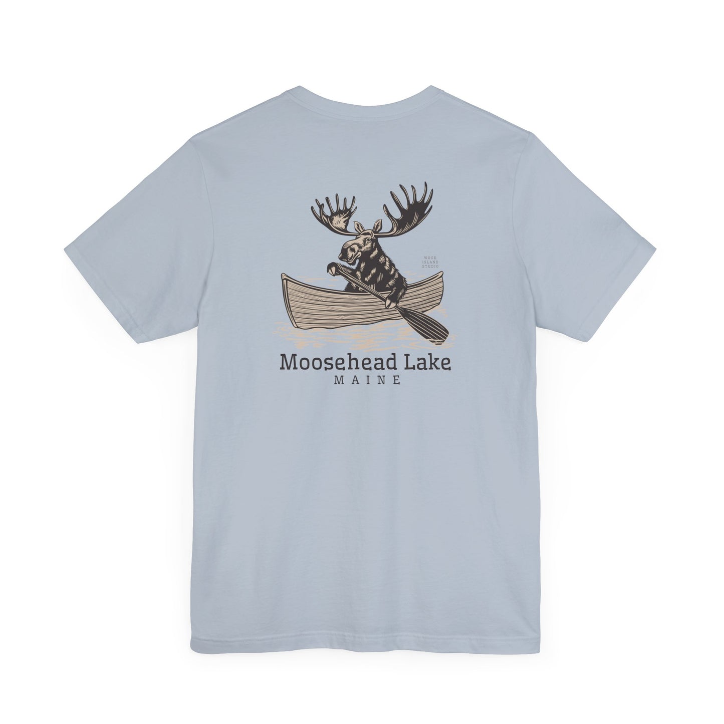 Moosehead Lake Maine Moose Rowing Adventure Tee - Unisex Jersey Short Sleeve T-Shirt