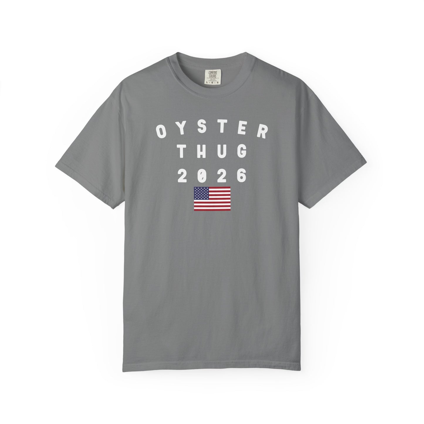 Oyster Thug 2026 with Flag Tee Shirt - White Letters