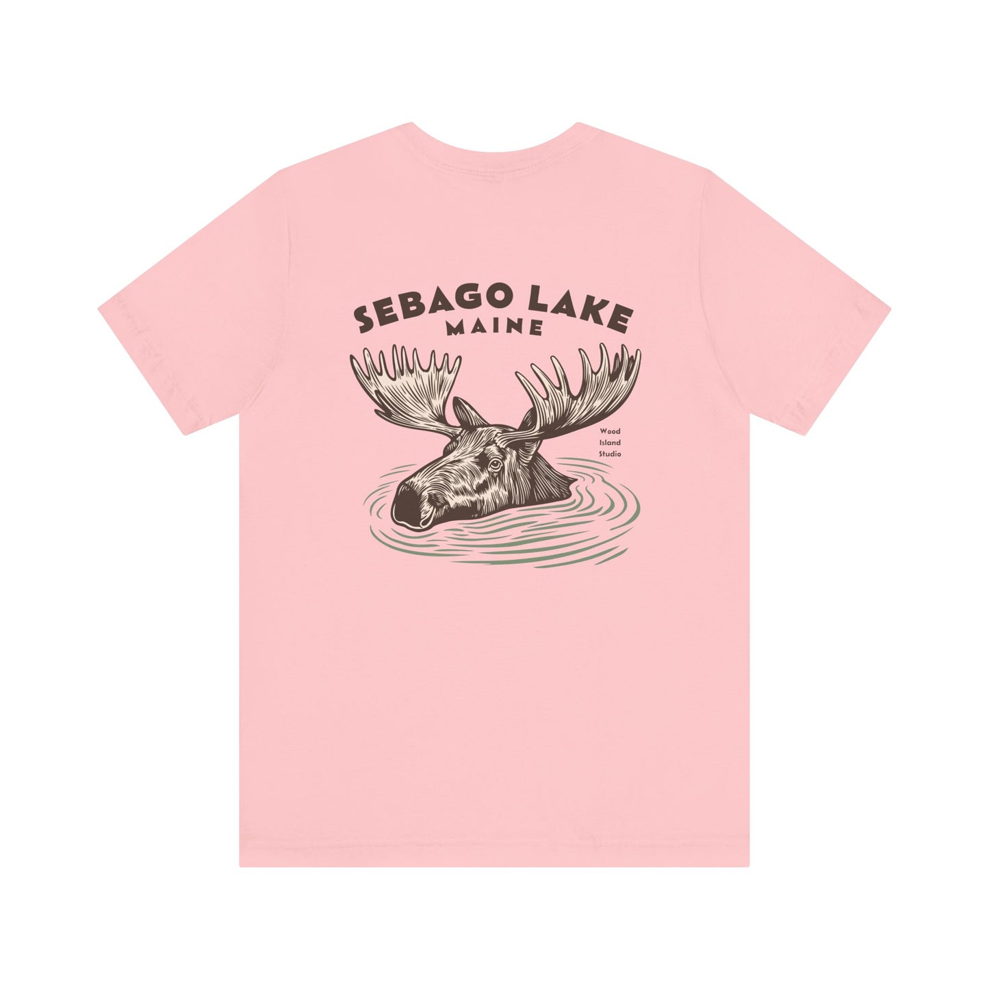 Sebago Lake Maine Moose Graphic Tee - Unisex Short Sleeve T-Shirt
