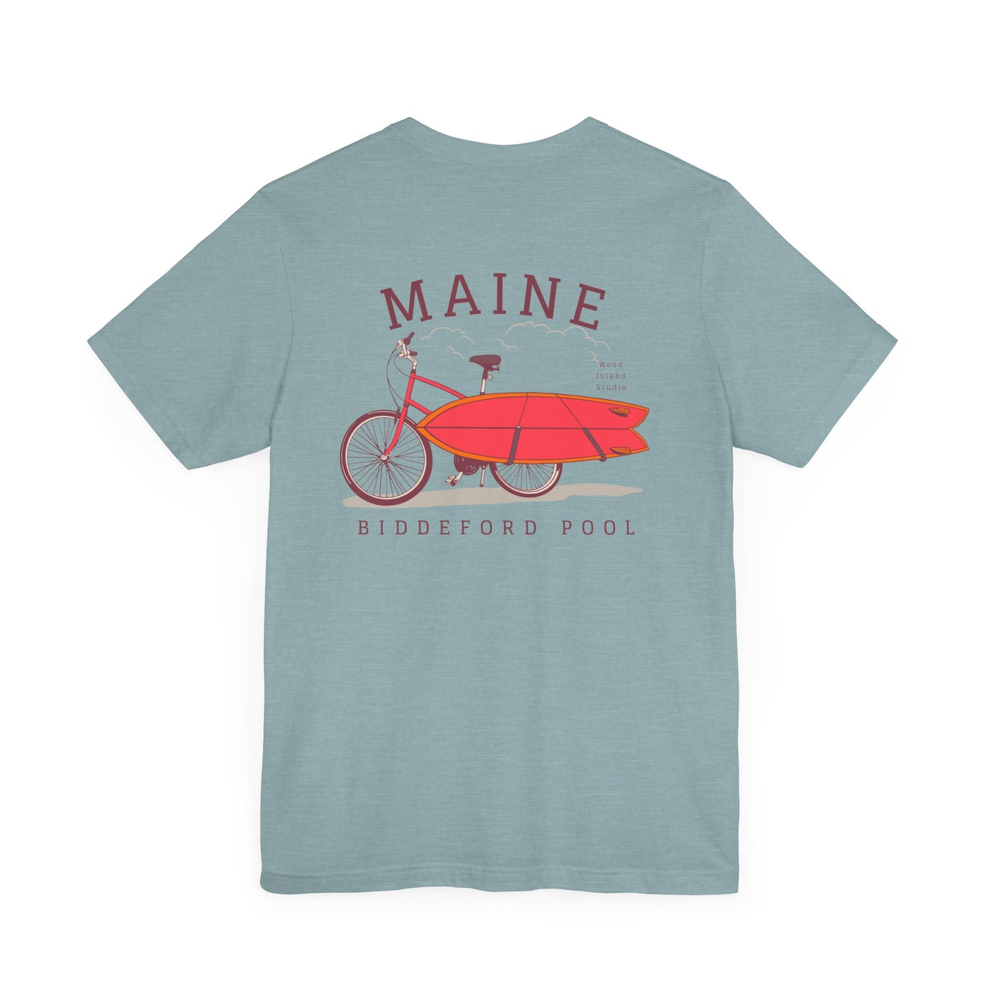 Biddeford Pool Maine Vintage Bike Surf Tee - Unisex Jersey Short Sleeve T-Shirt