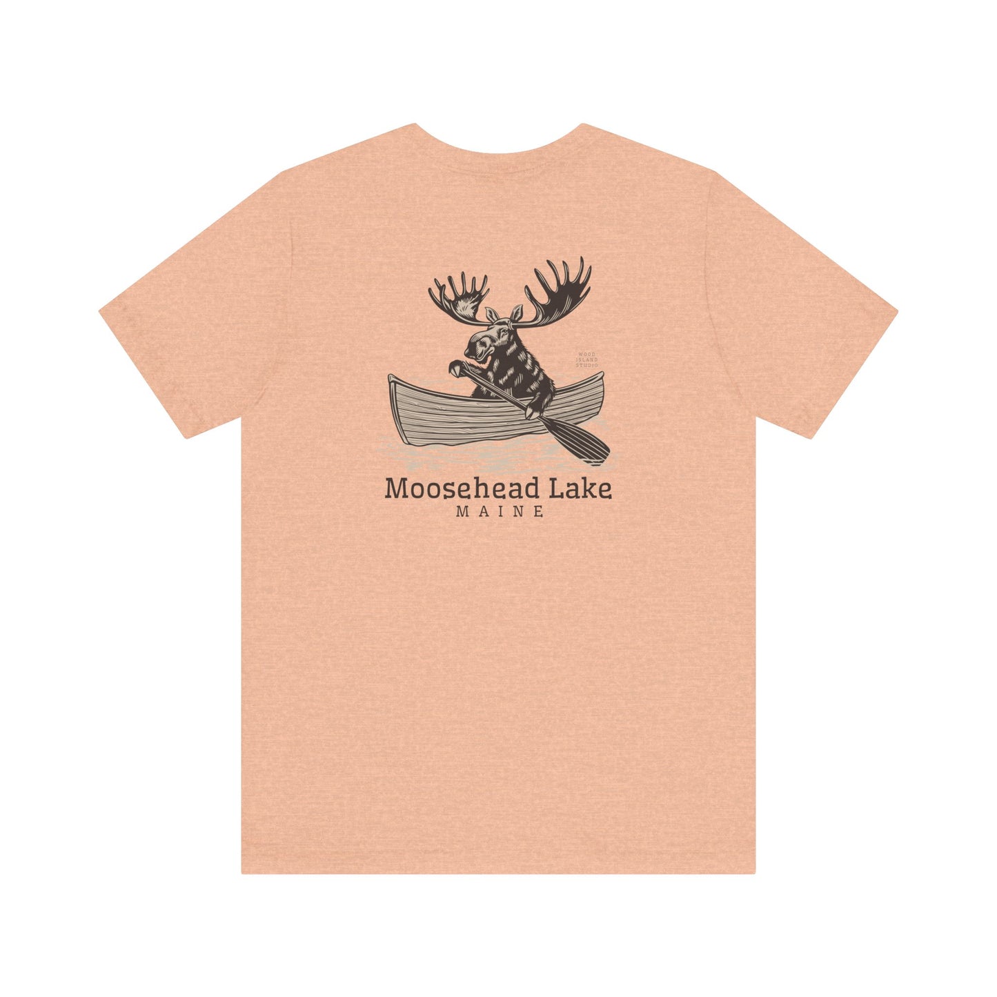 Moosehead Lake Maine Moose Rowing Adventure Tee - Unisex Jersey Short Sleeve T-Shirt
