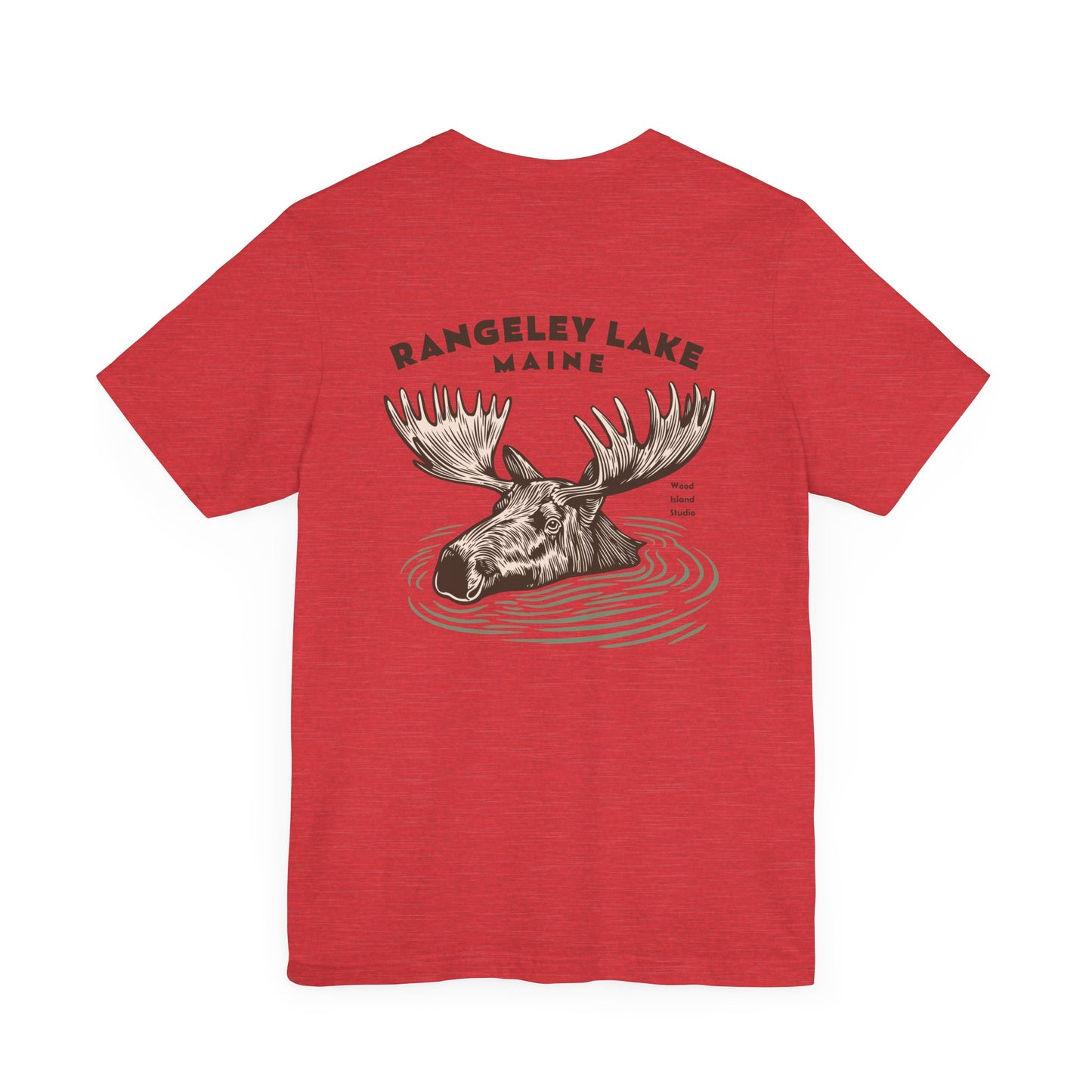 Rangeley Lake Maine Moose Graphic Tee - Unisex Short Sleeve T-Shirt