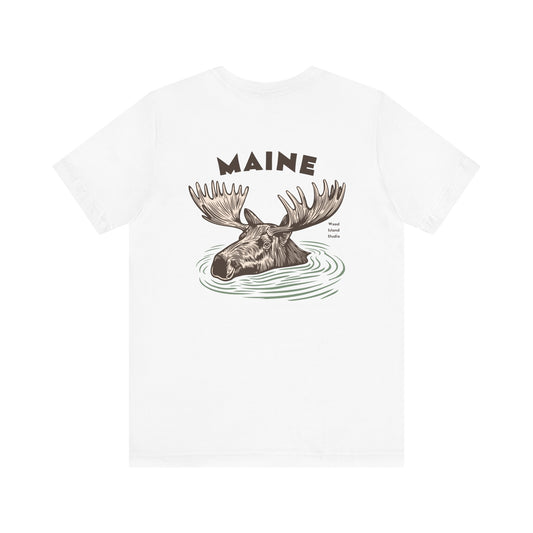 Maine Moose Humor Graphic Tee - Unisex Short Sleeve T-Shirt