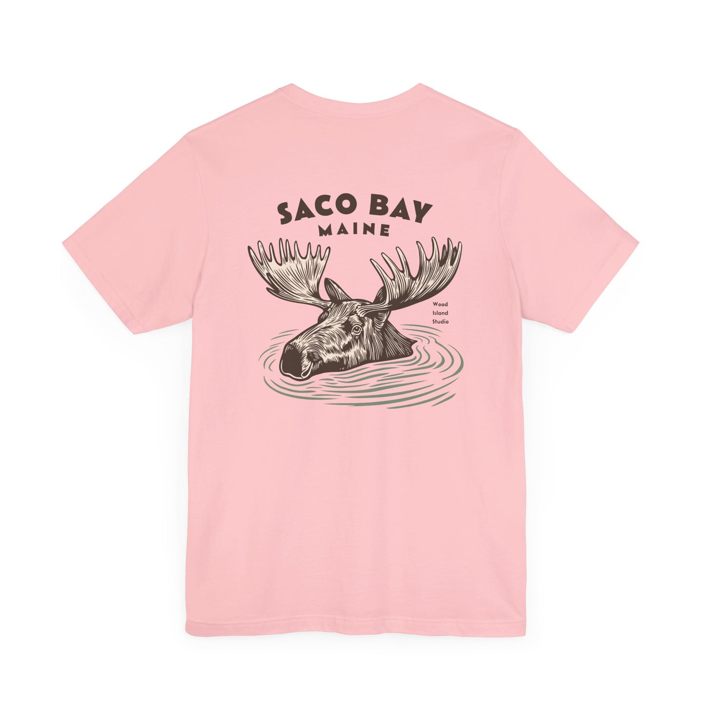 Saco Bay Maine Moose Humor Graphic Tee - Unisex Short Sleeve T-Shirt