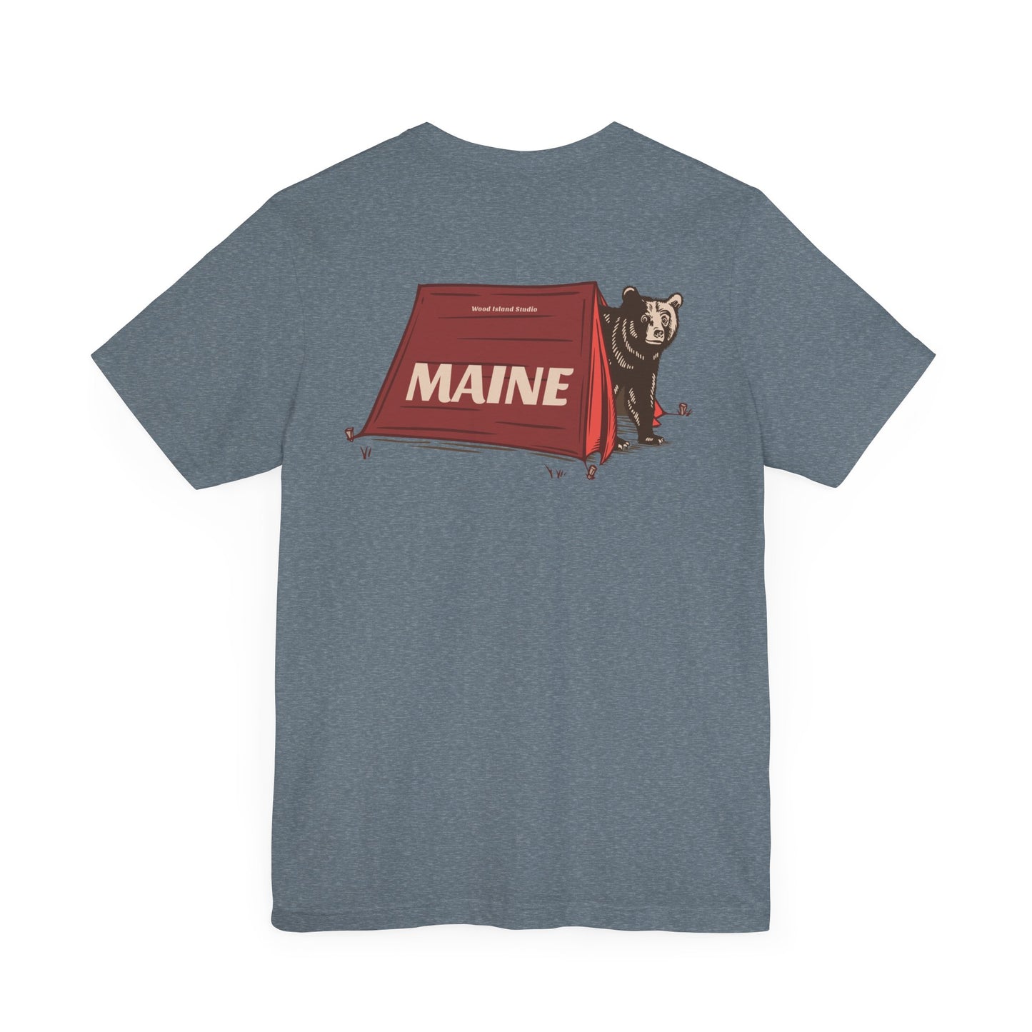 Camping Maine Bear Graphic Unisex Tee