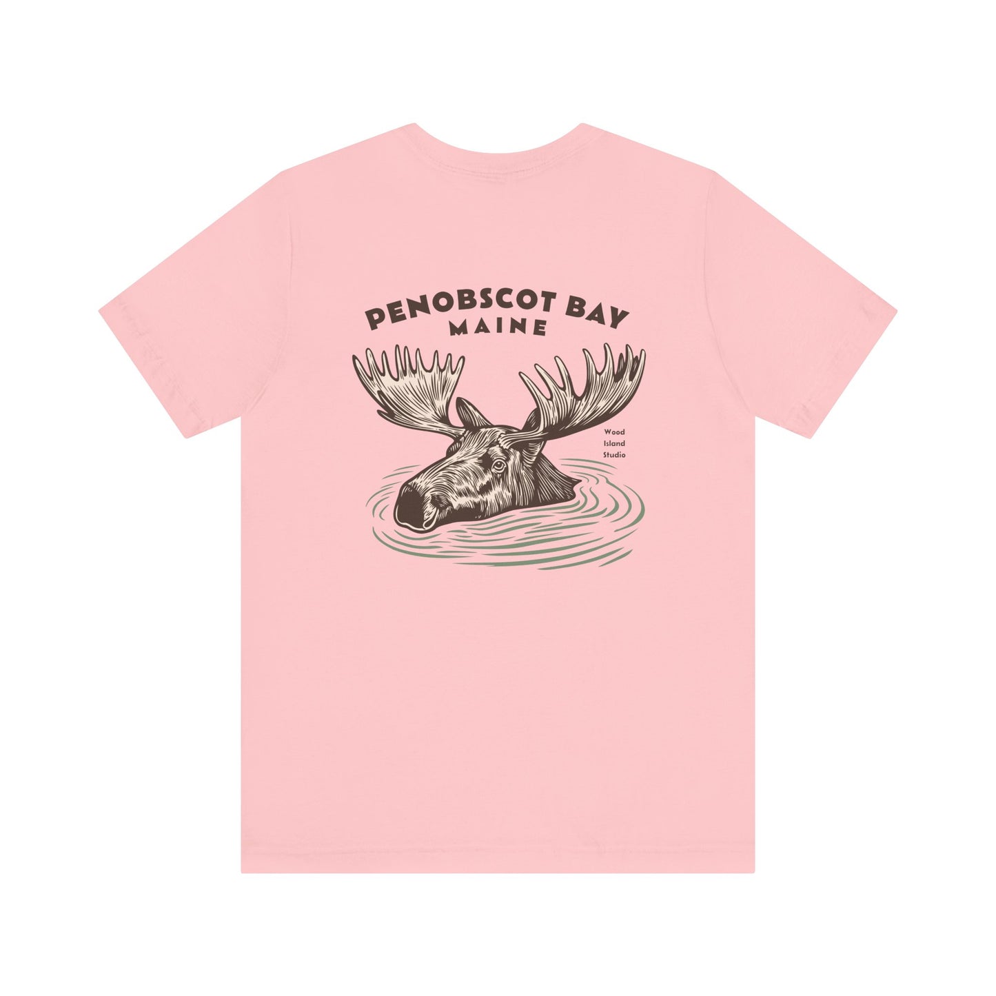 Penobscot Bay Maine Moose Graphic Tee - Unisex Short Sleeve T-Shirt