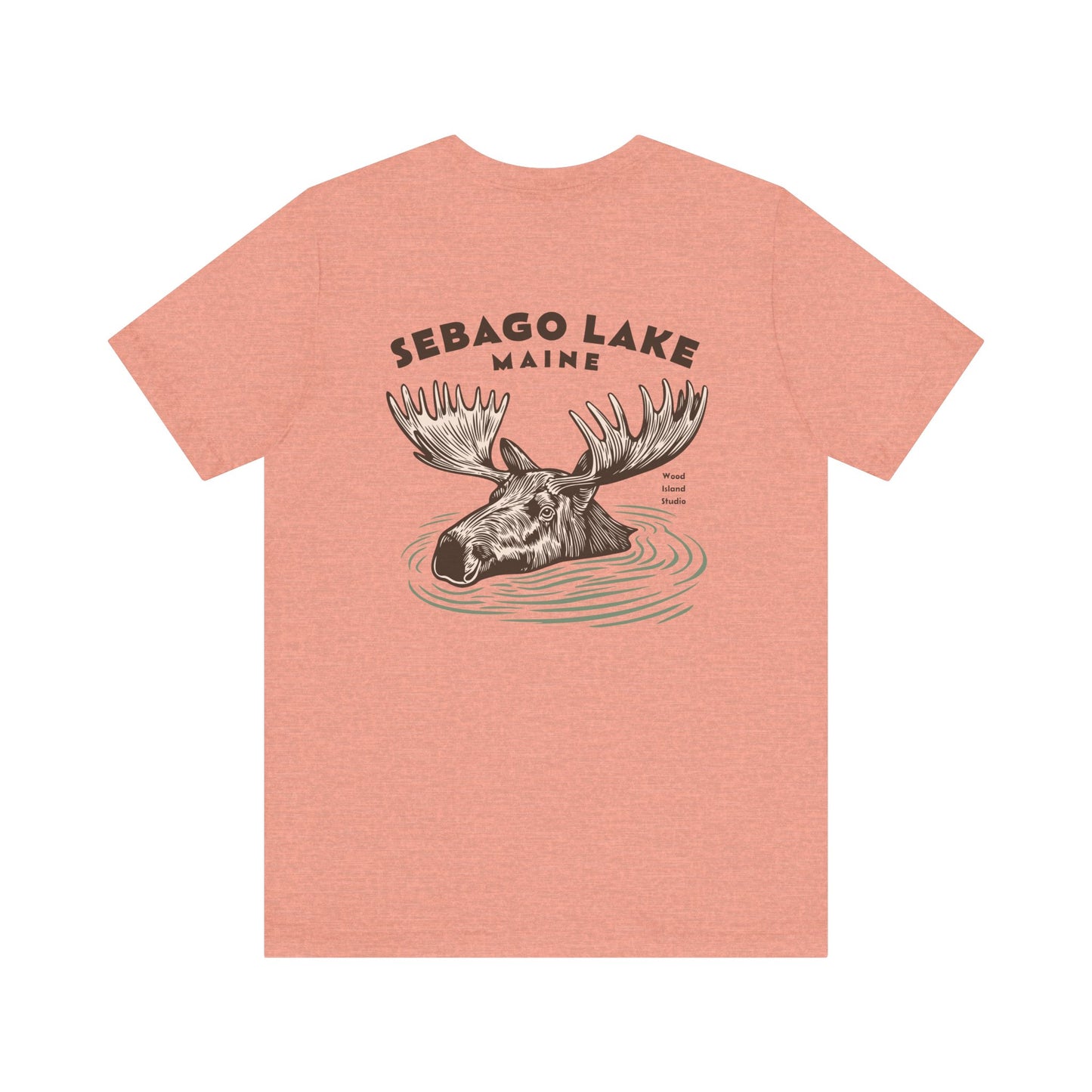 Sebago Lake Maine Moose Graphic Tee - Unisex Short Sleeve T-Shirt