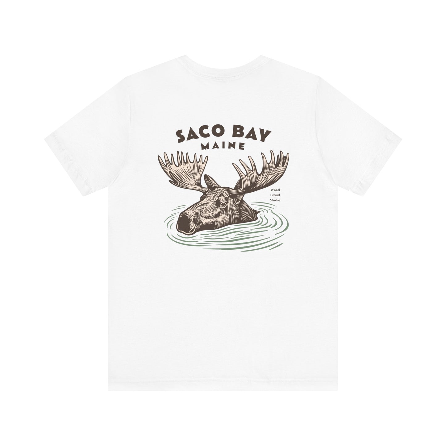 Saco Bay Maine Moose Humor Graphic Tee - Unisex Short Sleeve T-Shirt