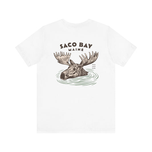 Saco Bay Maine Moose Humor Graphic Tee - Unisex Short Sleeve T-Shirt