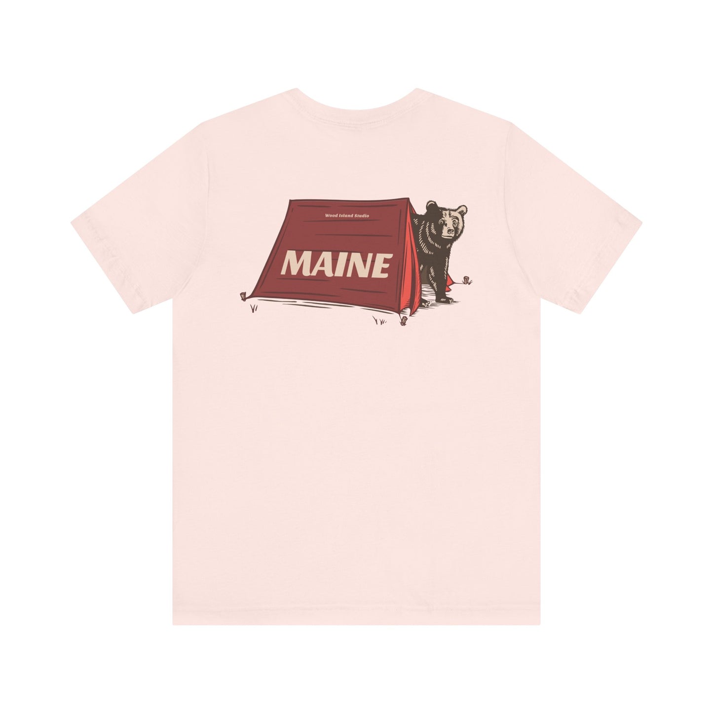 Camping Maine Bear Graphic Unisex Tee