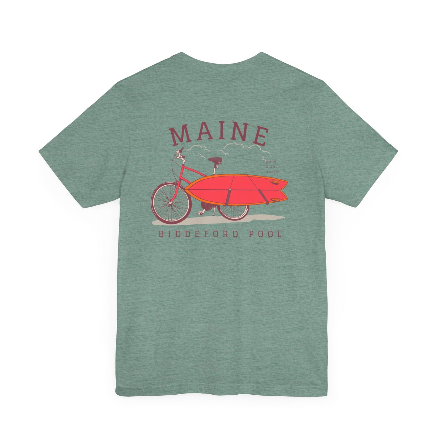Biddeford Pool Maine Vintage Bike Surf Tee - Unisex Jersey Short Sleeve T-Shirt