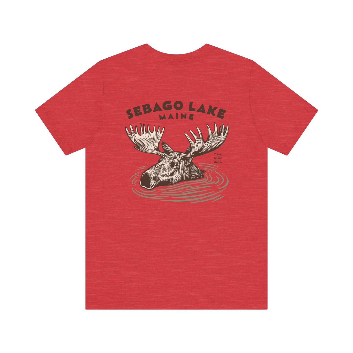 Sebago Lake Maine Moose Graphic Tee - Unisex Short Sleeve T-Shirt