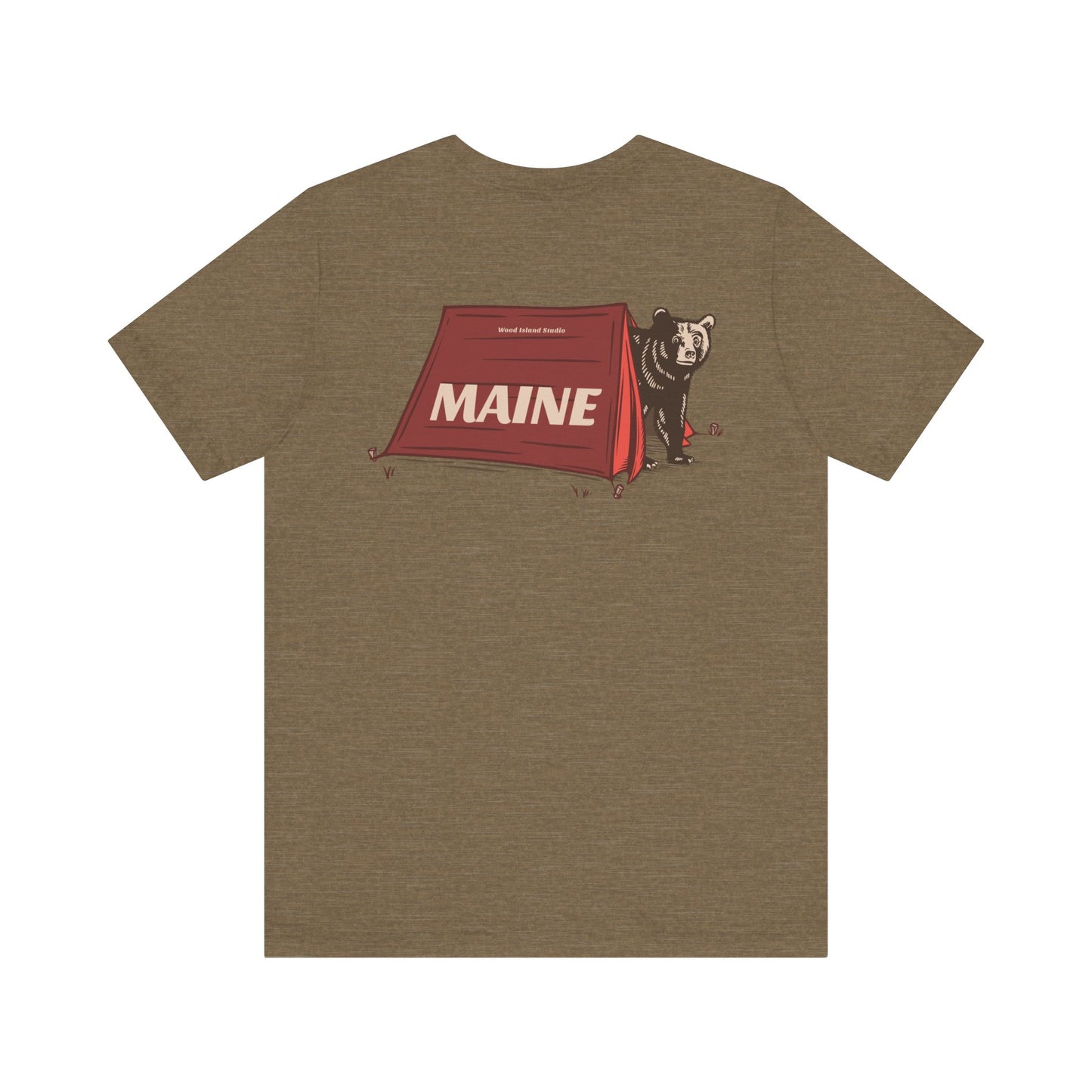 Camping Maine Bear Graphic Unisex Tee