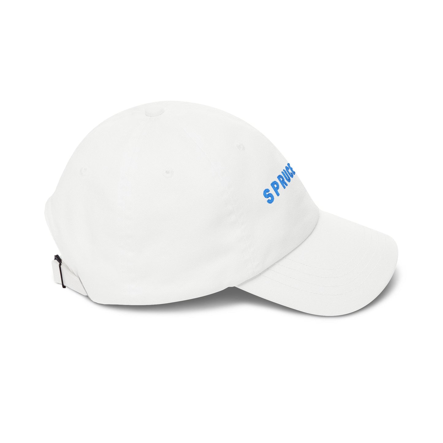 Spruce Head Embroidered Dad Cap with Blue Letters – Minimal Coastal Baseball Hat