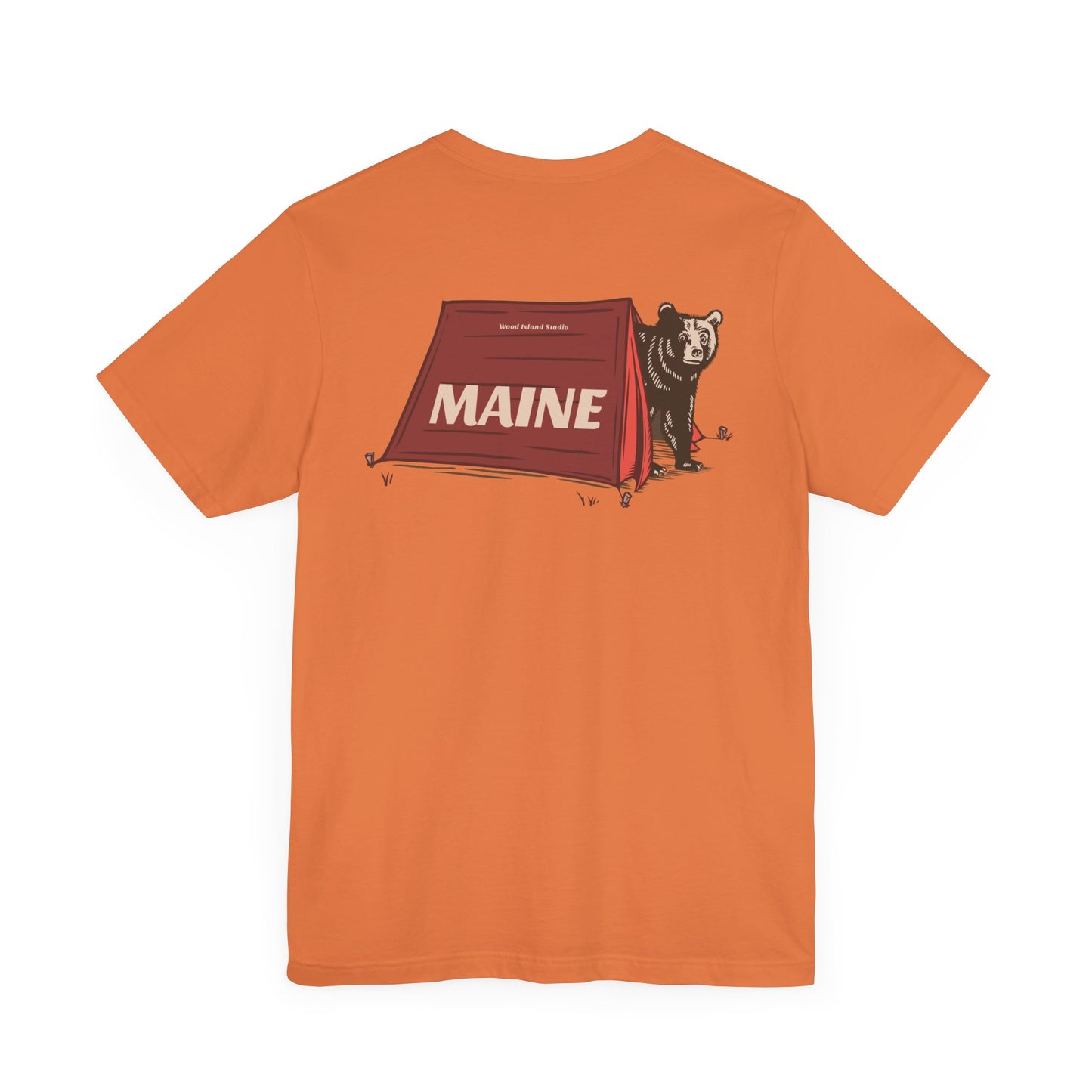 Camping Maine Bear Graphic Unisex Tee