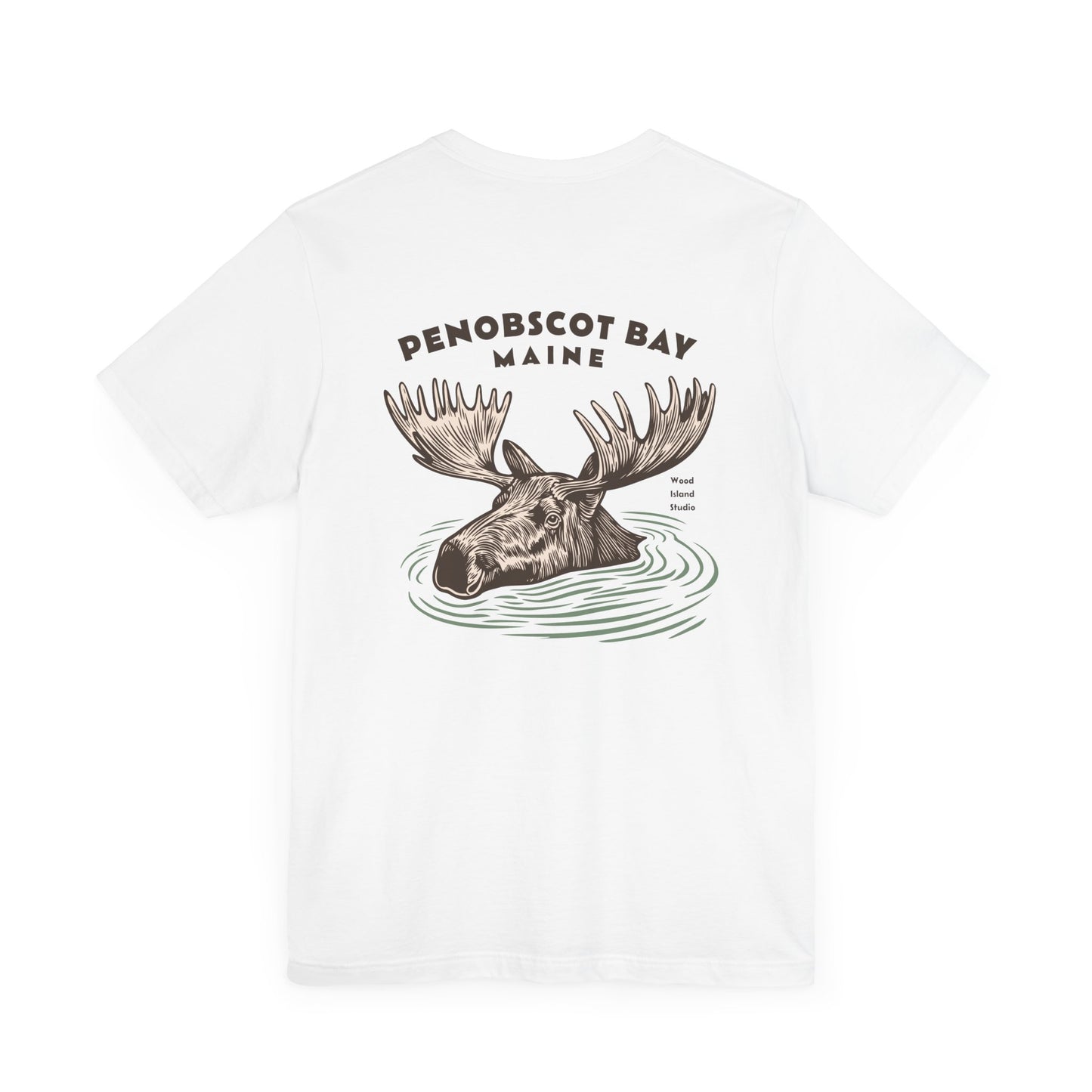 Penobscot Bay Maine Moose Graphic Tee - Unisex Short Sleeve T-Shirt