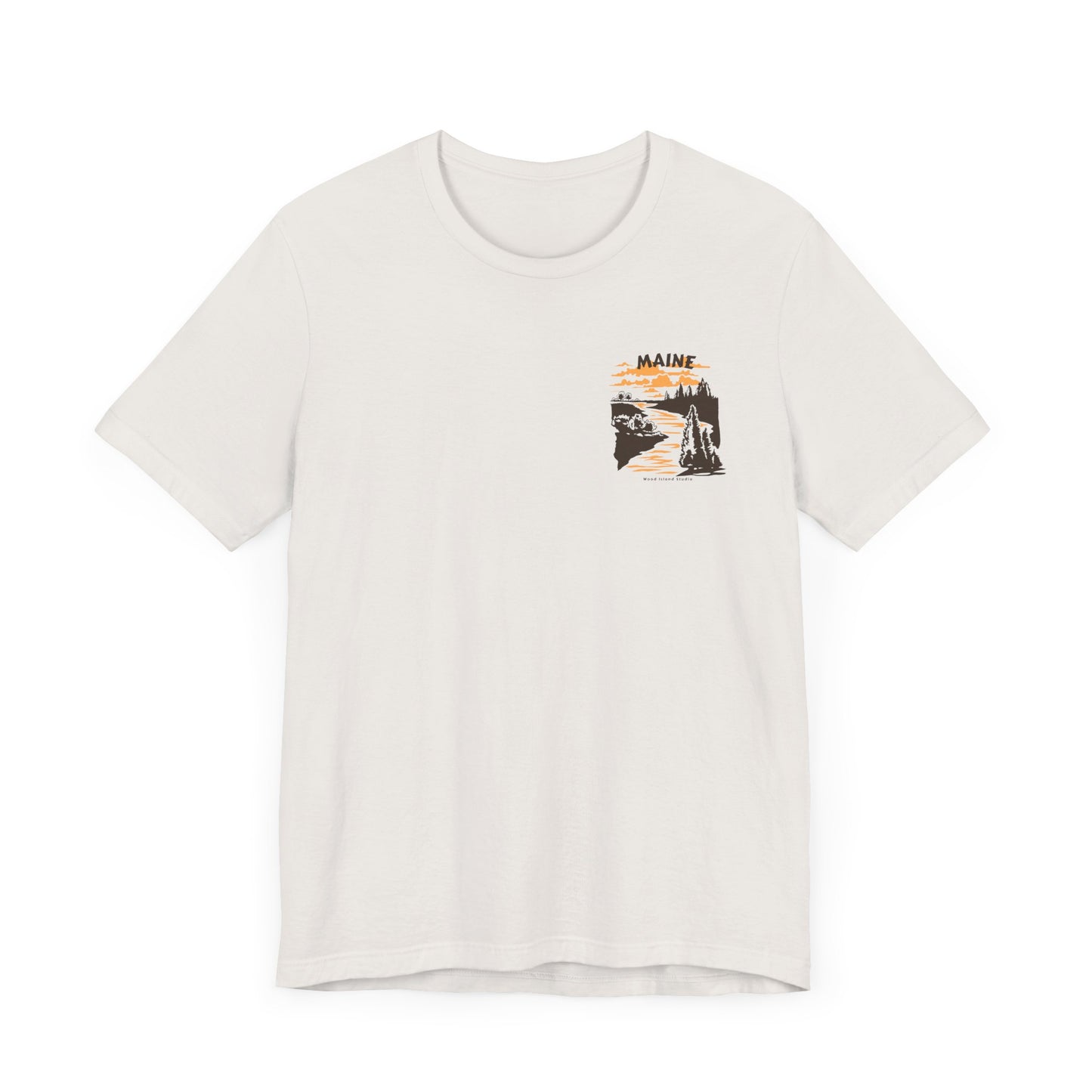Pine and River scene Maine Graphic Unisex Tee