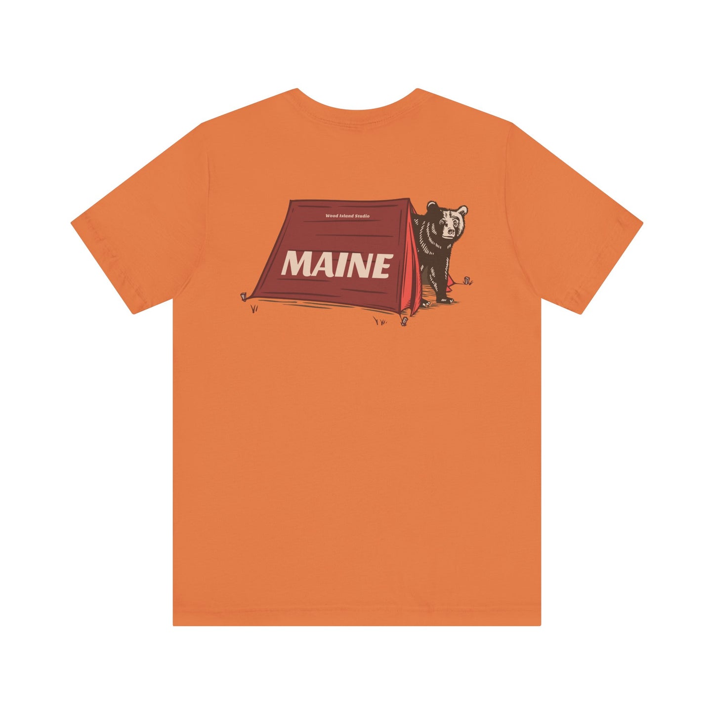Camping Maine Bear Graphic Unisex Tee