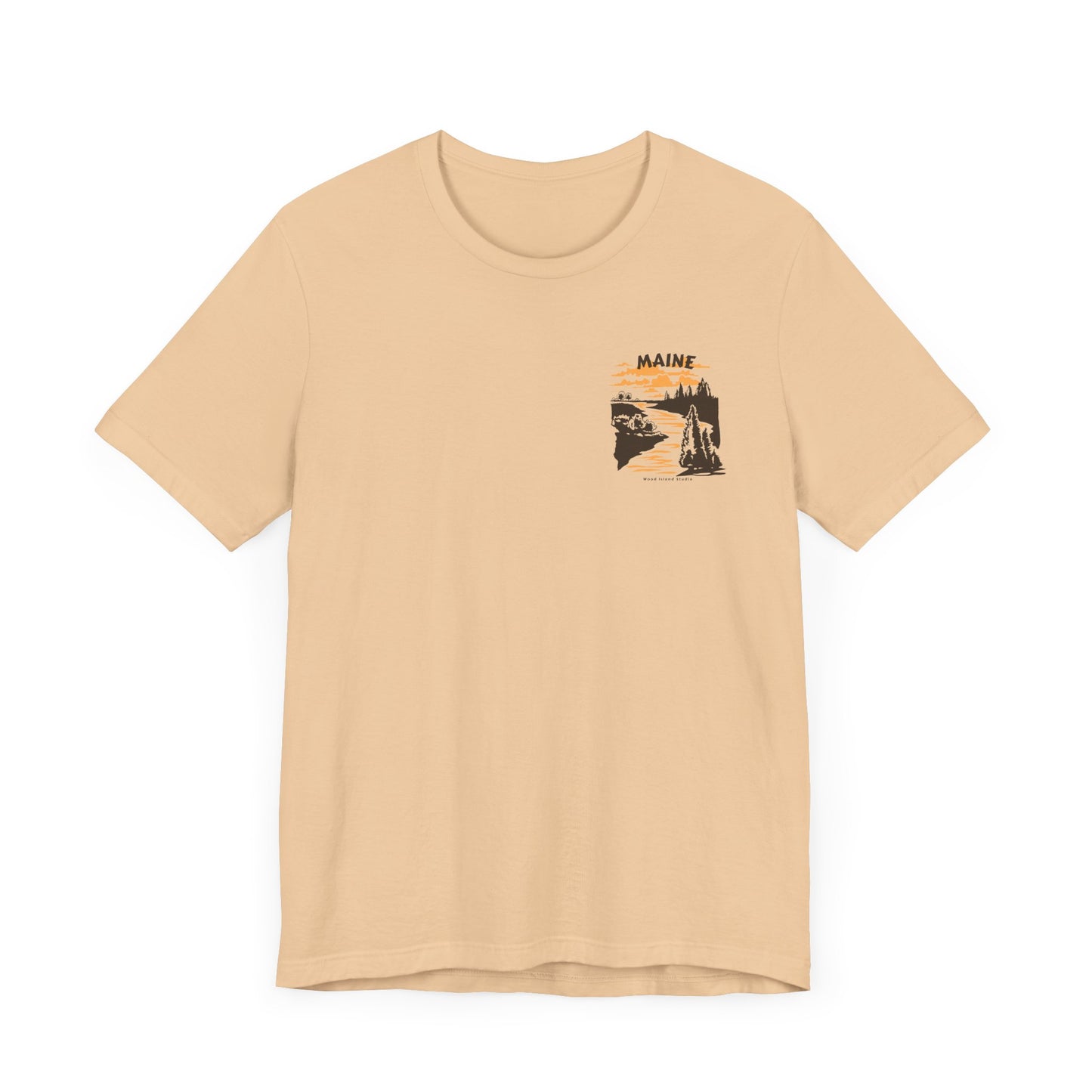 Pine and River scene Maine Graphic Unisex Tee