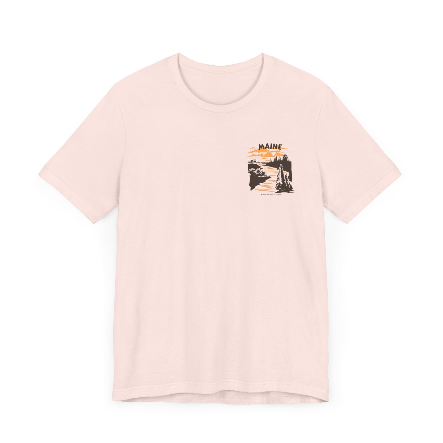 Pine and River scene Maine Graphic Unisex Tee