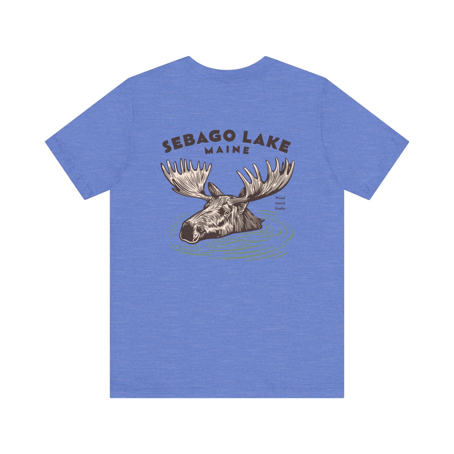 Sebago Lake Maine Moose Graphic Tee - Unisex Short Sleeve T-Shirt