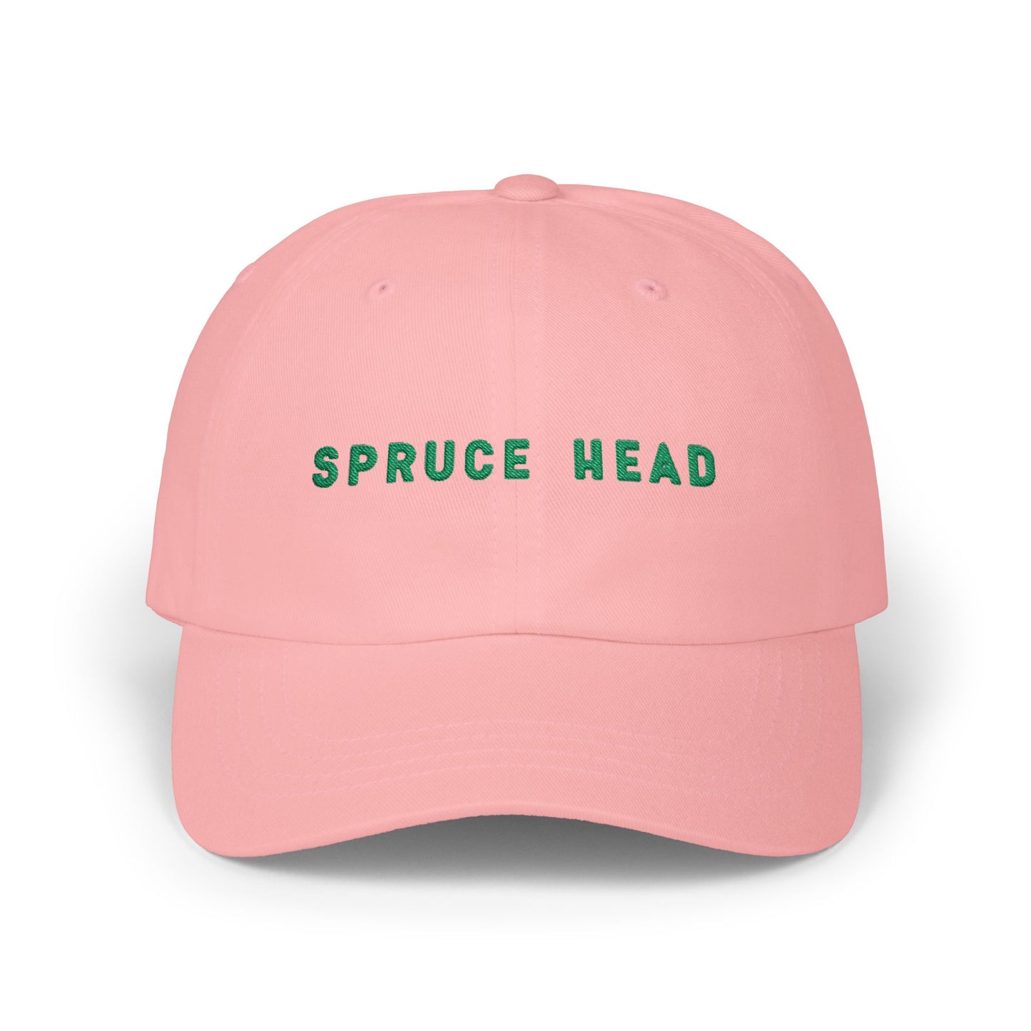 Spruce Head Embroidered with teal letters - Dad Cap with Blue Letters – Minimal Coastal Baseball Hat