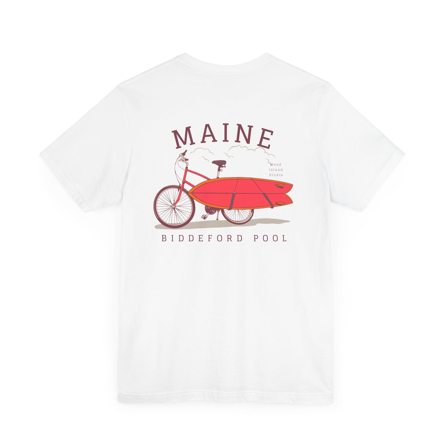 Biddeford Pool Maine Vintage Bike Surf Tee - Unisex Jersey Short Sleeve T-Shirt